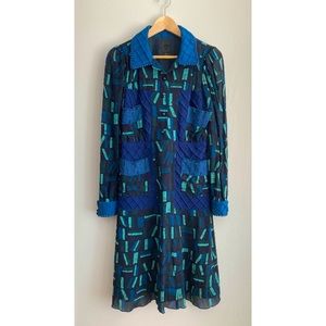 Anna Sui Blue Library Book Print Dress 2
